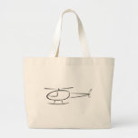 Helicopter in Swish Drawing Style Canvas Bags