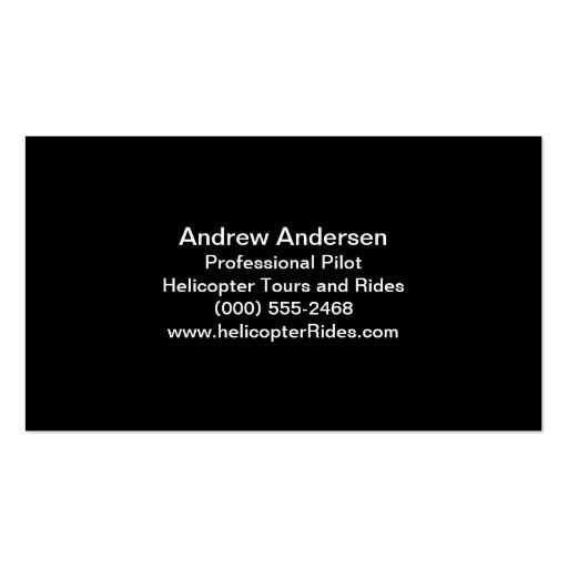 Helicopter Pilots Business Card Template (back side)
