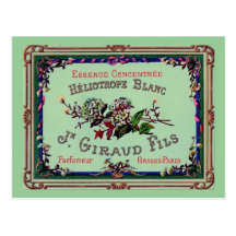 Heliotrope Blanc Perfume Label Post Card