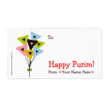 "Helium Hamantaschen" Mishloach Manot Labels