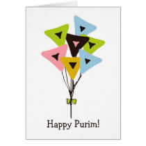 Helium Hamantaschen Purim Card cards