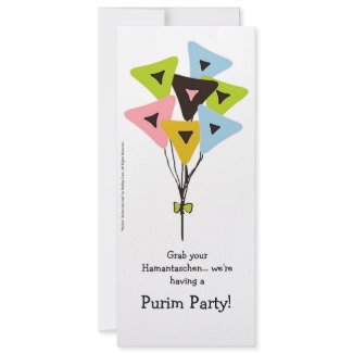 Helium Hamantaschen Purim Party Invitation invitation
