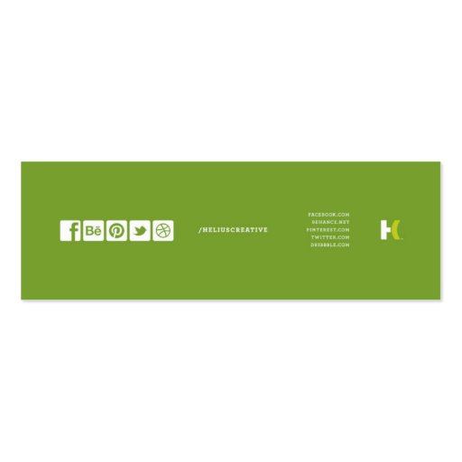 Helius Creative :: Social Networking Skinny Cards Business Cards (back side)