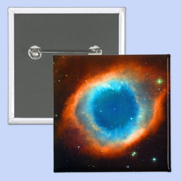 Helix Nebula, Galaxies and Stars 2 Inch Square Button
