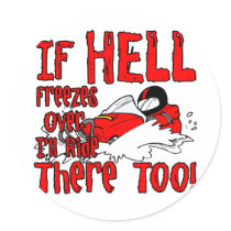 Hell Freezes Over stickers by boltzdesignz Hell Freezes Over stickers