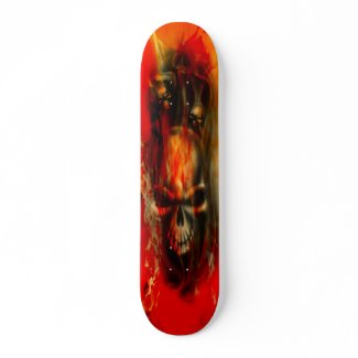 Hell Ride Gothic Skull Flames Skateboard skateboard
