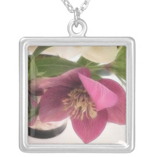 Hellebores y narcisos en florero pendientes personalizados