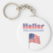 Heller for Congress Patriotic American Flag Key Chain