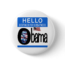 Hello 44th President Barack Obama buttons