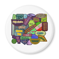 Hello! Around the World Refrigerator Magnets