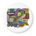 Hello! Around the World Refrigerator Magnets