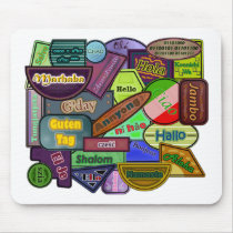Hello! Around the World Mouse Pad