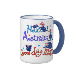 Hello Australia Ringer Mug mugs