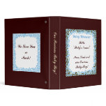 Hello Baby Boy! custom Photo Album designer Blue 3 Ring Binder