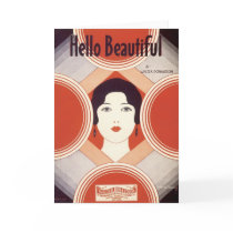 Hello Beautiful Vintage Songbook Cover Greeting Cards