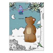Hello Bird said Mr Bear - greeting card cards