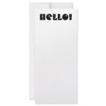 Hello!  Black and White. Custom Rack Card Design