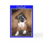 Hello boxer puppy greeting card