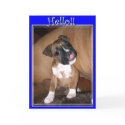 Hello boxer puppy greeting card