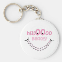Hello Braces Pink Key Chains