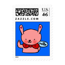 Hello Bunny Doodle Art Postage stamps
