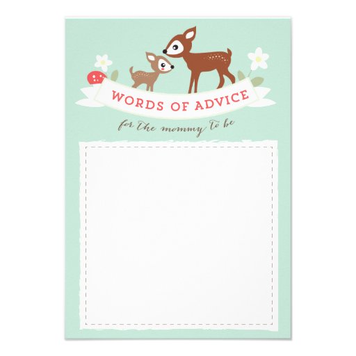 Hello Deer! Advice Cards Baby Shower Game