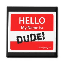 HELLO DUDE 1r Fridge Magnet