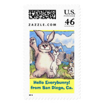 Hello Everybunny from San Diego Custom Postage postage