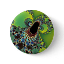 Hello - Fractal Pinback Button