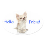 Hello Friend Long Haired Chihuahua Sticker