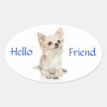 Hello Friend Long Haired Chihuahua Sticker