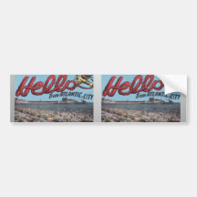 Hello From Atlantic City , Vintage Bumper Sticker