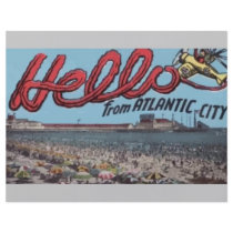 Hello From Atlantic City , Vintage Full Color Flyer