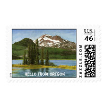 Hello from Oregon Postage & Matching Greeting Card stamps