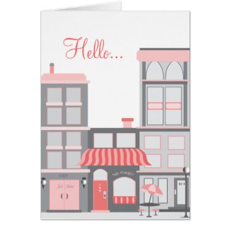Hello from the city! greeting cards