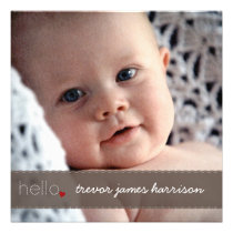 Hello Heart Baby Birth Announcement