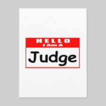 Hello, I Am A Judge ... Nametag Postcards