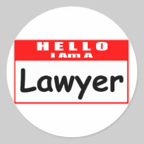 Hello, I Am A Lawyer ... Nametag Stickers