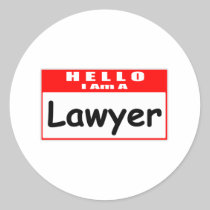 Hello, I Am A Lawyer ... Nametag Round Stickers