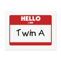 Hello I Am Twin A postcards by Scrappintwins Hello I Am Twin A postcards