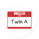 Hello I Am Twin A stickers