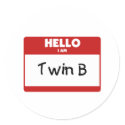 Hello I Am Twin B stickers by Scrappintwins Hello I Am Twin B stickers