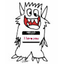 Hello I love you- Funny Love Monster Cartoon shirt