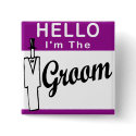 Hello I'm The Groom buttons by fashionfiles Hello I'm The Groom buttons