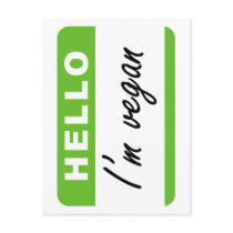Hello I'm Vegan Postcard