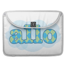 Hello in french allo in argyle pattern sleeve for MacBooks