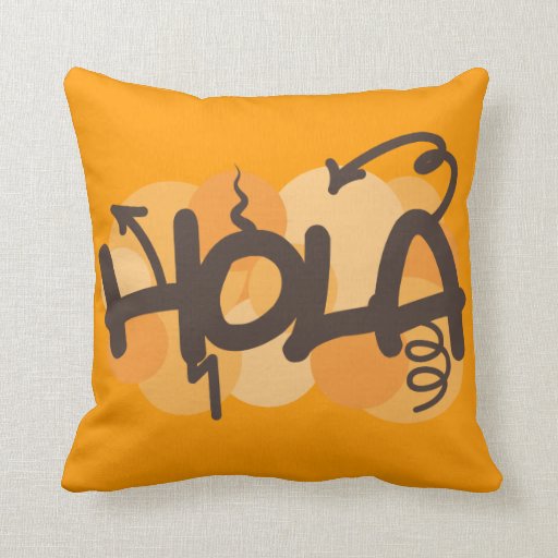 Hello in Spanish Throw Pillows