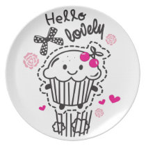 Hello Lovely Cupcake Art. plates