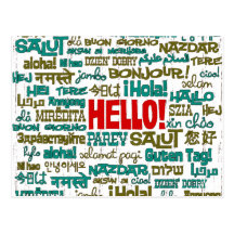 Hello (Multi Language) Postcard