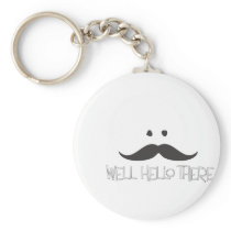Hello Mustache Key Chains